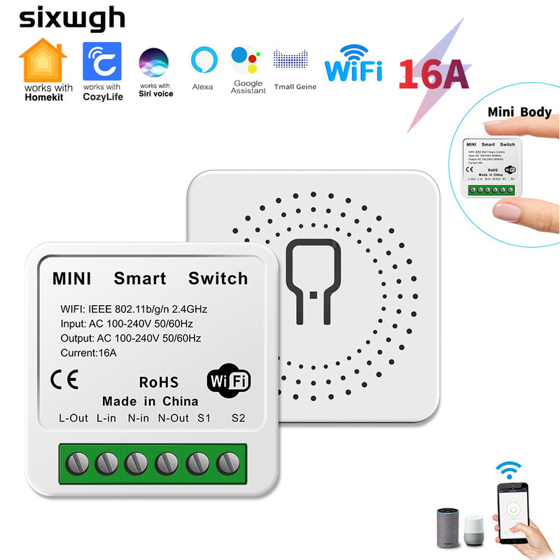DIY Homekit スマートスイッチ MINI スマートホーム モディフィエータ Tuya Zigbee リレーモジュール サポート リモートと音声制御 簡単にインストール