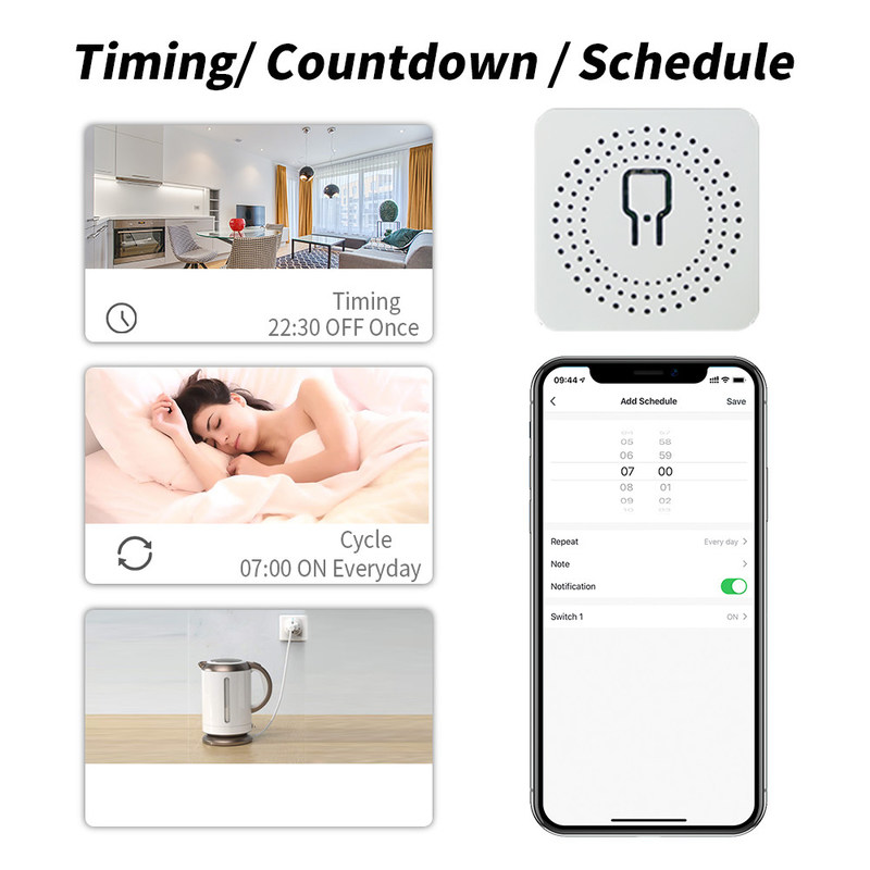 DIY Homekit スマートスイッチ MINI スマートホーム モディフィエータ Tuya Zigbee リレーモジュール サポート リモートと音声制御 簡単にインストール