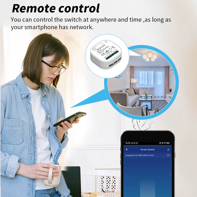 スマートホームオートメーション リモートライトスイッチ 16A ブレーカーモジュール トウヤ スマートタイマー ウォールライト スイッチ 音声制御をサポート