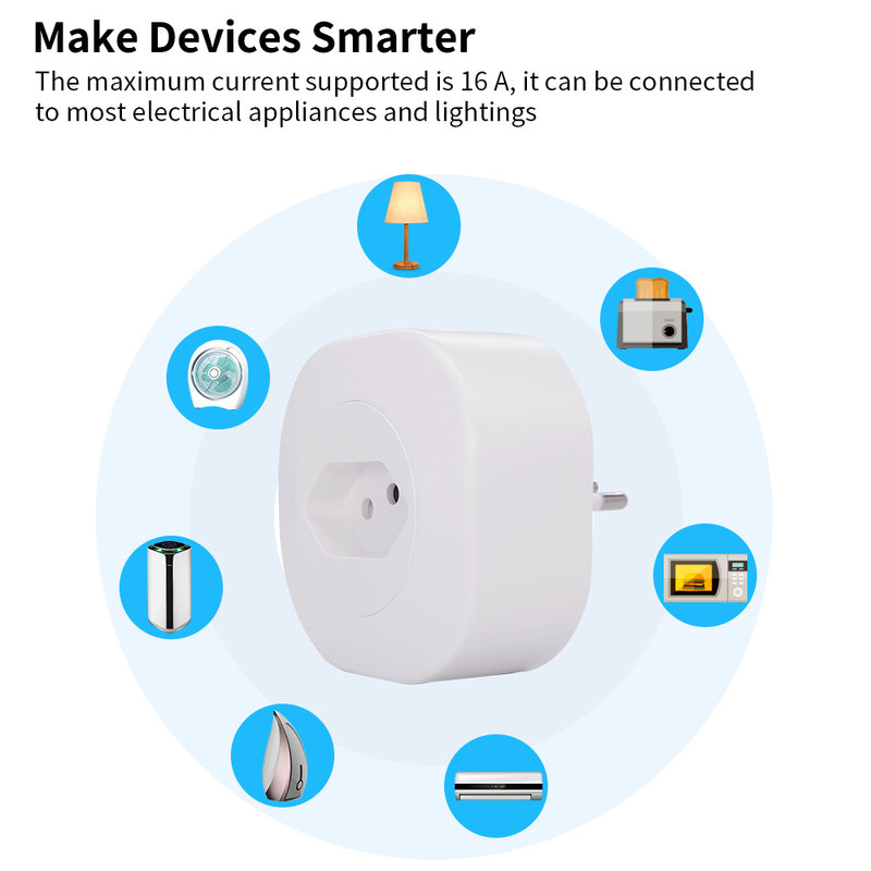 Tuya WIFIのスマートなソケットのパワー アウトレットのブラジルの標準的なスマートな床のソケット16A 220V 127V 50Hz