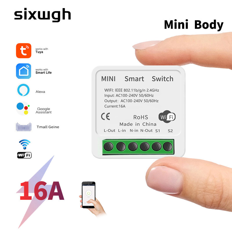 Tuya 16A 10A Wifiスイッチ スマートなブレーカ モジュールのスマートな生命APPリモート・コントロール スイッチ声のリレー タイマー