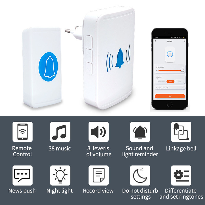 30W無線ビデオ戸口の呼び鈴高い定義リモート・コントロール スマートなWifiのドアベルのカメラ