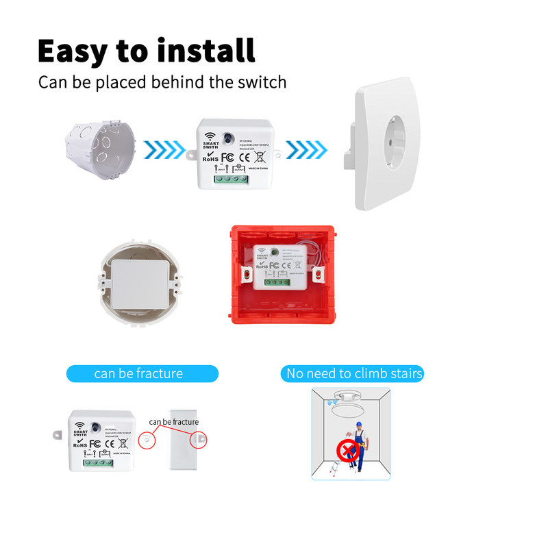 ワイヤレスリモコン スイッチ コントローラーと受信機は tuya モジュールのサポート Google アレクサ音声制御とマッチ