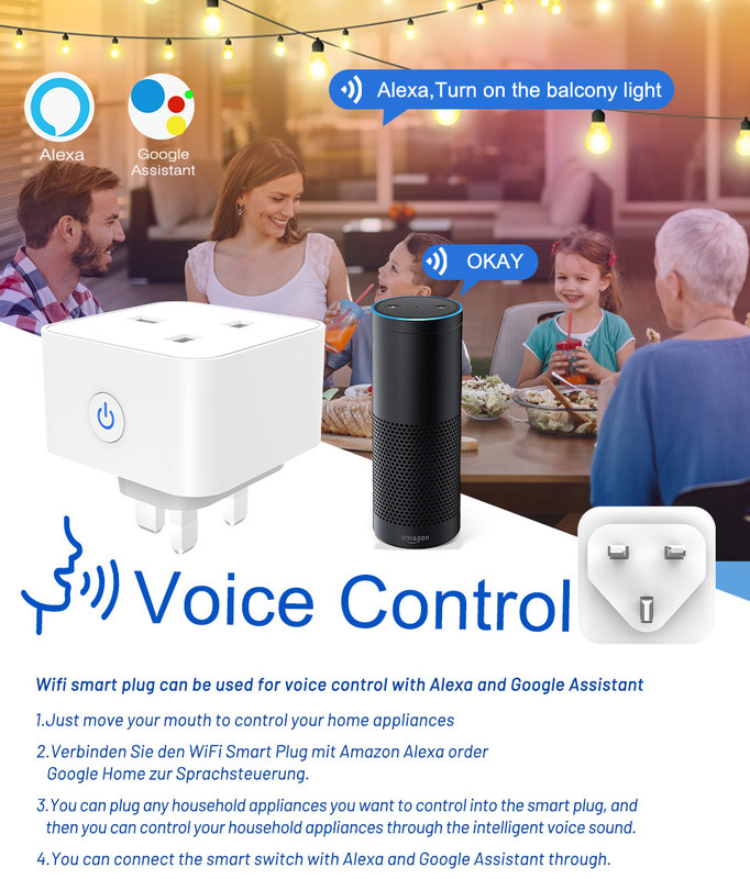 tuya wifi スマートソケット リモート&ボイス コントロールプラグ スケジューリングと自動化機能 アレクサの音声制御をサポート