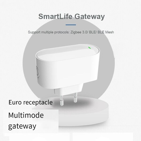 SIXWGH Tuya SmartLife マルチプロトコルゲートウェイ Zigbee 3.0 + BLE Mesh Hub Wi-Fi Alexa/Google Home対応 EUプラグ デバイス