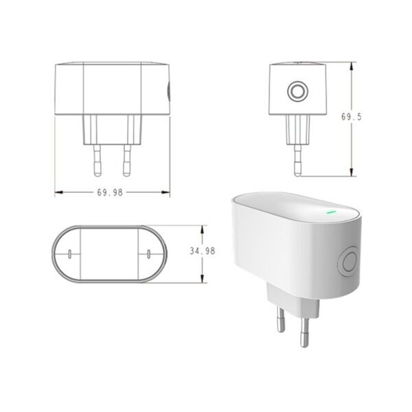 SIXWGH Tuya SmartLife マルチプロトコルゲートウェイ Zigbee 3.0 + BLE Mesh Hub Wi-Fi Alexa/Google Home対応 EUプラグ デバイス