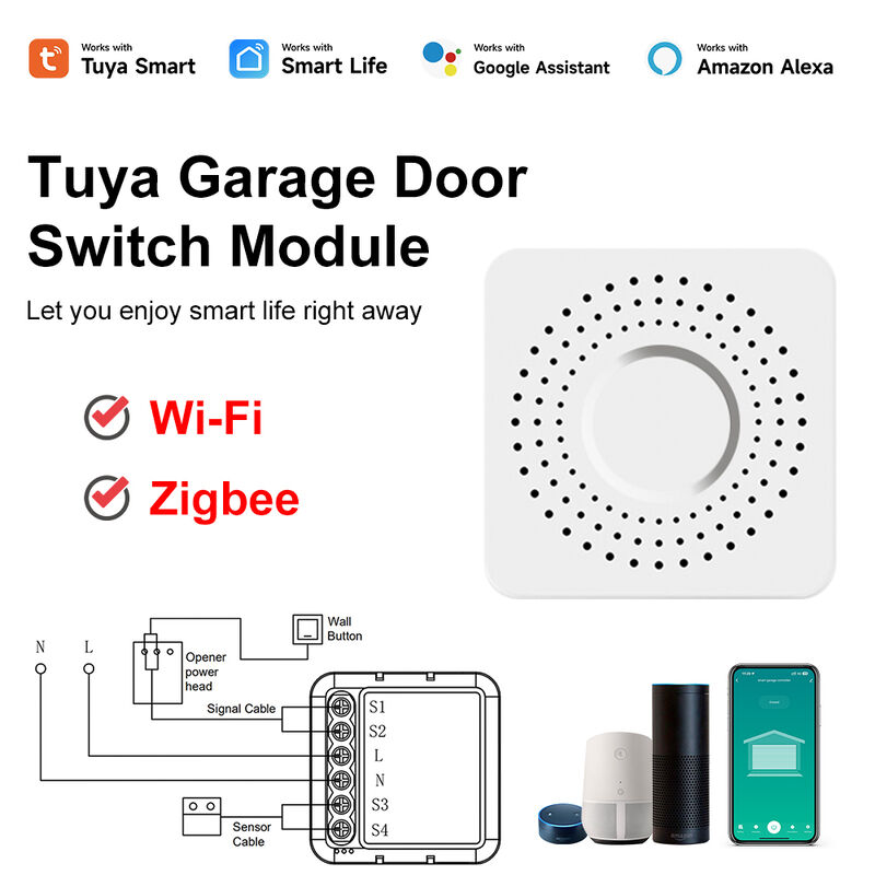 SIXWGH WiFi Zigbee スマート 개폐기 모듈 Tuya 스마트 라이프 앱 호환 원격 제어 타이머 예약 작동