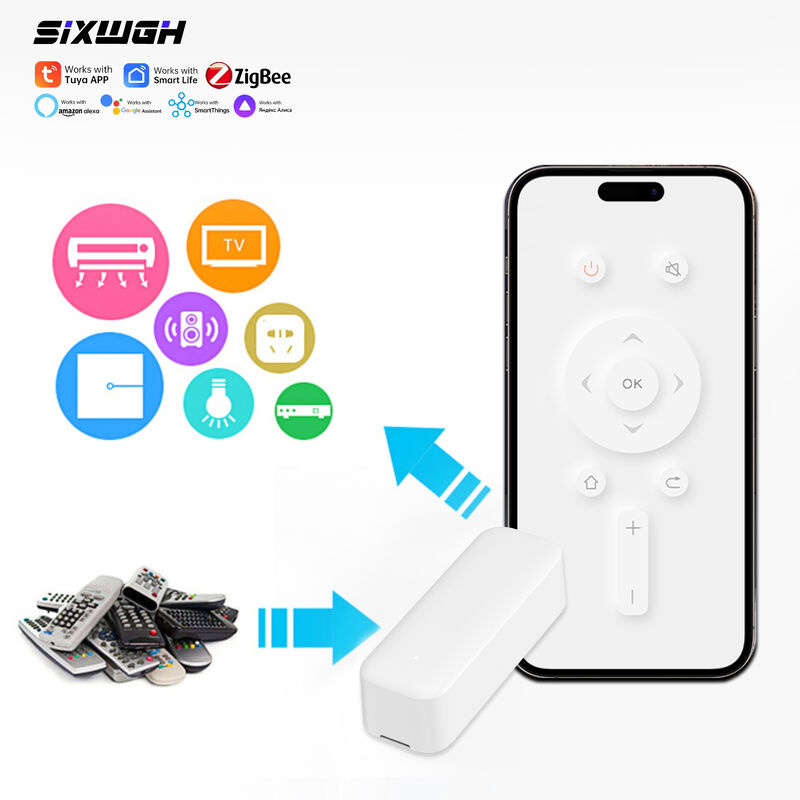SIXWGH ユニバーサルスマートIRリモートコントロール (Zigbeeハブ付き) Alexa & Google Homeアプリ対応 ホテル利用可能 回転デザイン