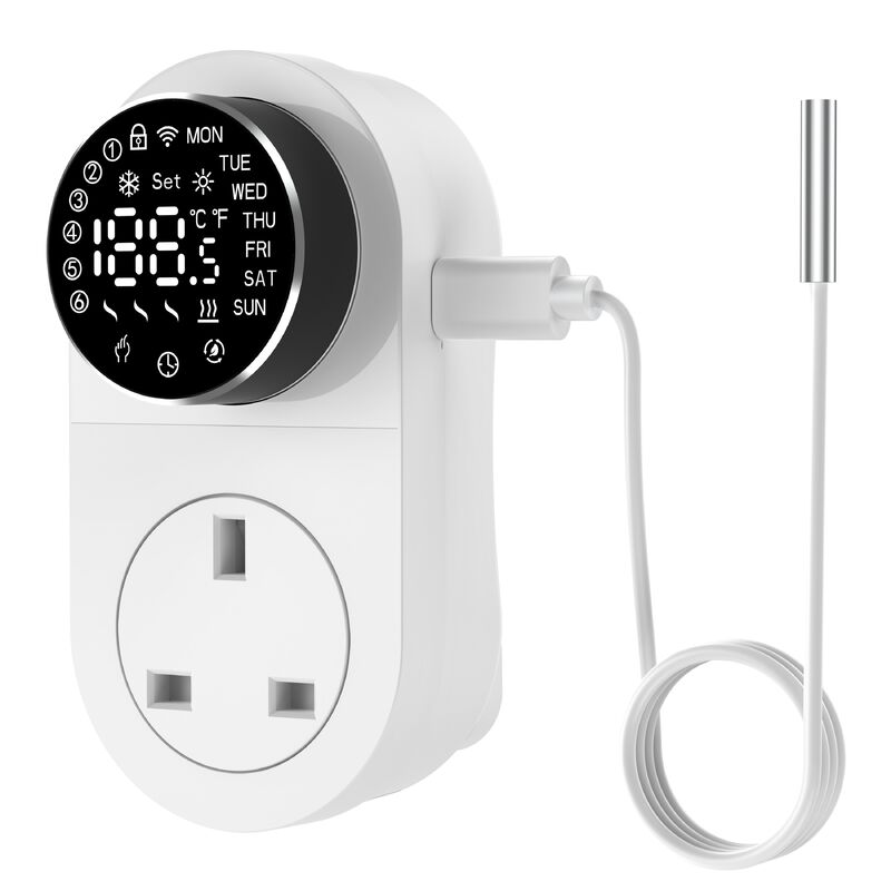 SIXWGH スマートWi-Fi プラグイン温度調節器 16A LEDスクリーン APP/音声リモコン制御 暖房冷却 NTCセンサー ホーム アクアリウム