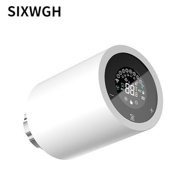 SIXWGH Tuya Zigbee & Wi-Fi スマートLCDタッチスクリーンサーモスタットラジエーターバルブ プログラム可能な温度制御 APP ボイス エコホーム