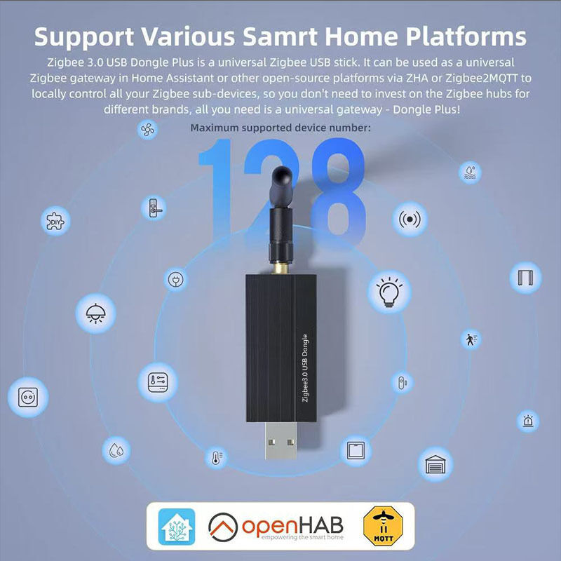 SIXWGH ジグビー 3.0 USB ドングルプラス ユニバーサル ワイヤレス スマートホームゲートウェイ +20dBm 家庭アシスタントのガイン Zigbee2MQTT, OpenHAB