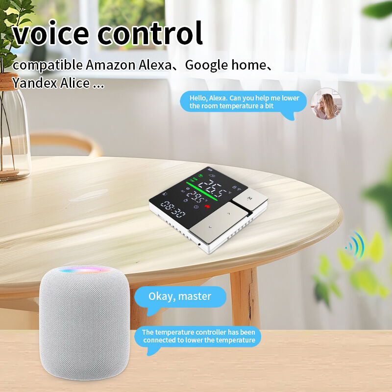 SIXWGH WIFI スマートサーモスタット,声制御 & APP プログラム可能なサーモスタット 電気給水ボイラー 家やオフィスで使用