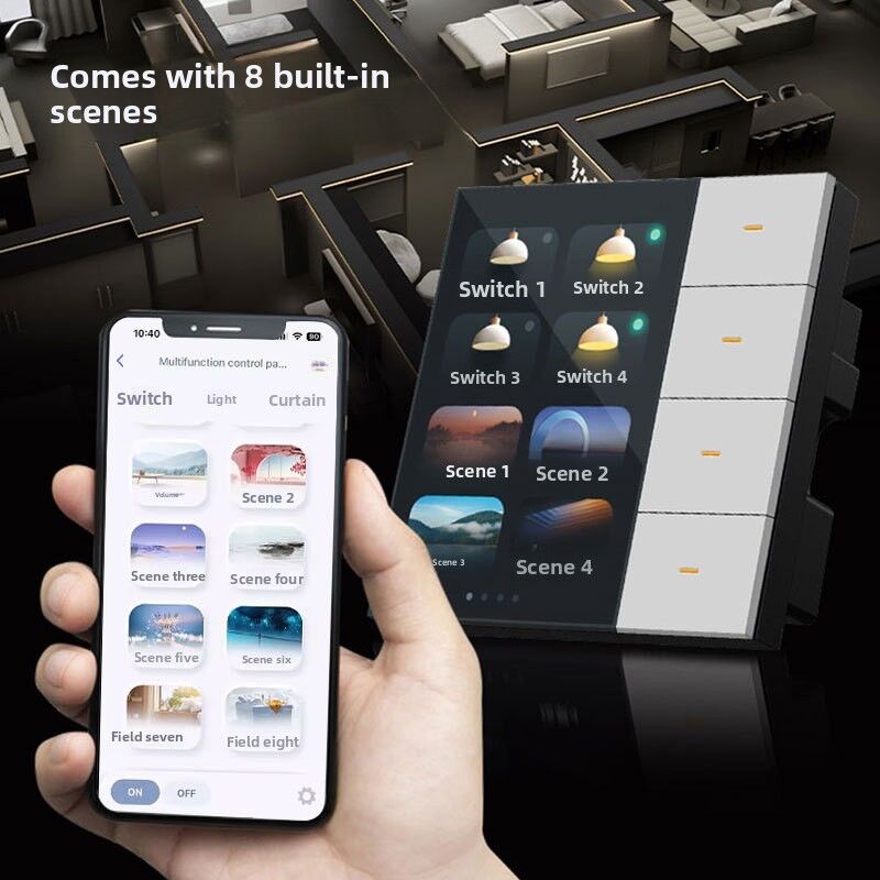 SIXWGH スマートライフ スマートタッチ ウォールスイッチ 4 ギャング WiFi ジグビーパネル ラダースンサー 色とりどりのカスタマイズされた豪華ホーム ホテル オフィス