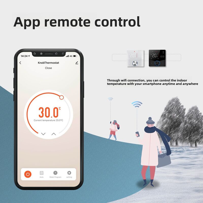 SIXWGH Tuya スマート WiFi サーモスタット 電気暖房 APP コントロール 音声アシスタント対応 省エネモード チャイルドロック ハイ