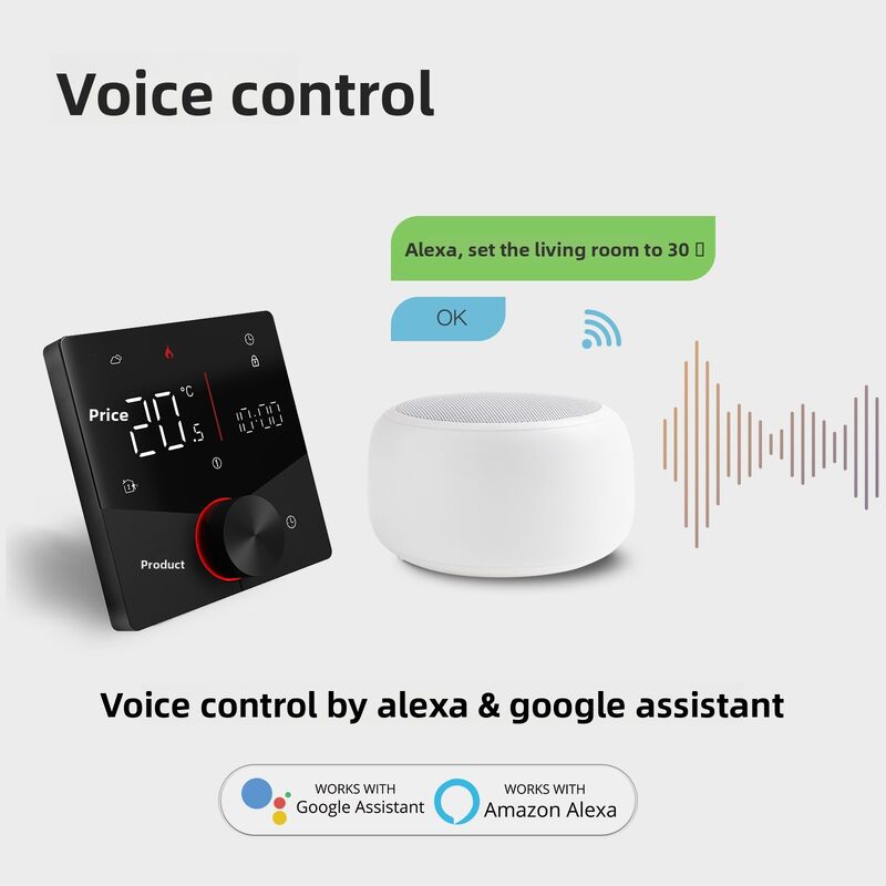 SIXWGH Tuya スマート WiFi サーモスタット 電気暖房 APP コントロール 音声アシスタント対応 省エネモード チャイルドロック ハイ
