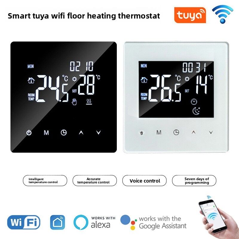 スマートWiFi床暖房温度調節器 音声制御,APP,LEDディスプレイ