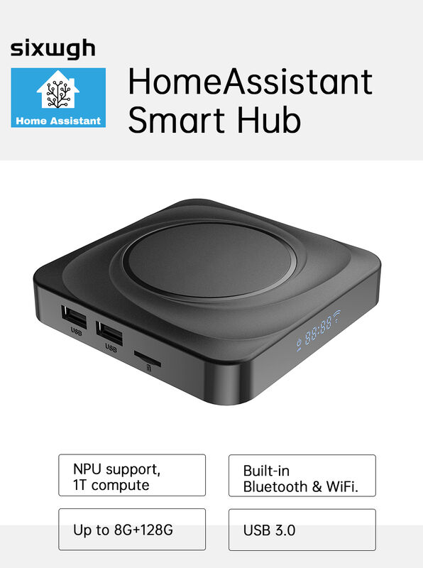 SIXWGHホームアシスタント スマートハブ NPU ロックチップ 3566 8K 解読 Bluetooth/WiFi/ジグビー ユニバーサル スマートホームゲートウェイ プログラム可能