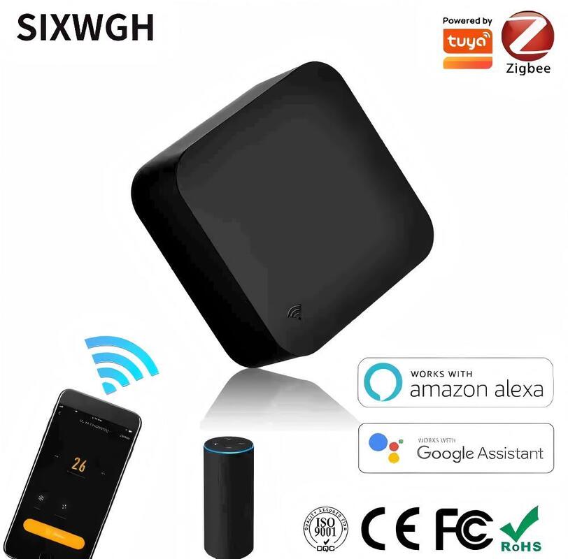 SIXWGH Tuya スマートリモコン US/EU/PL Alexa Google Home対応 360°カバレッジ FCC認証 Zigbee スマートIRリモコン 5V WiFi