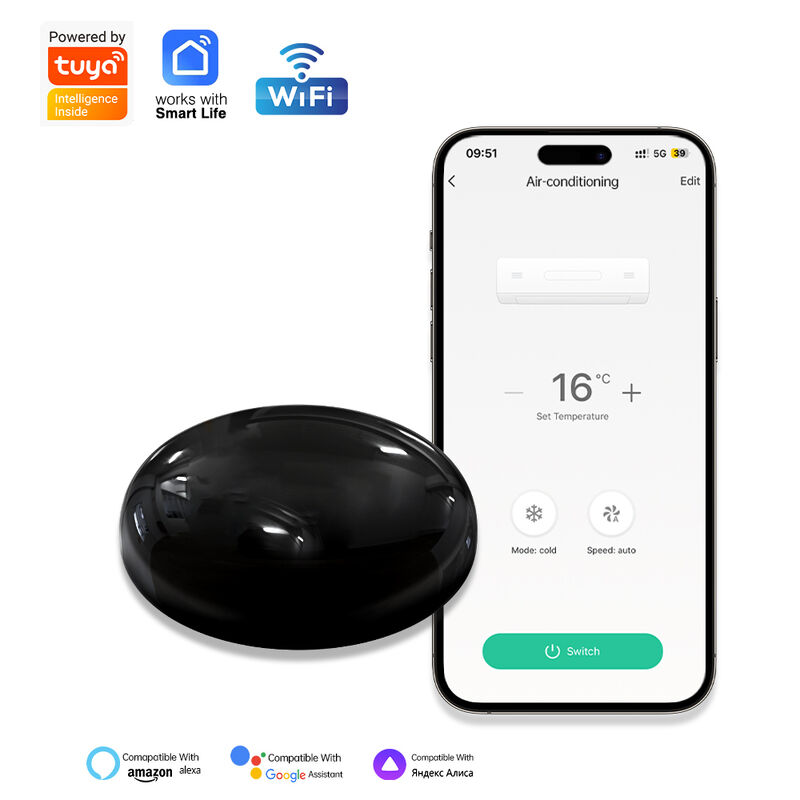 SIXWGH スマートホーム WiFi音声コントロール エアコン Alexa Google Home Tuyaアプリ互換 ユニバーサル赤外線 Type-C給電 IR