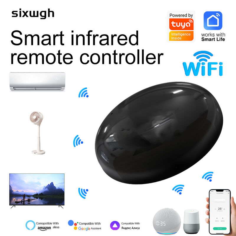 SIXWGH スマートホーム WiFi音声コントロール エアコン Alexa Google Home Tuyaアプリ互換 ユニバーサル赤外線 Type-C給電 IR