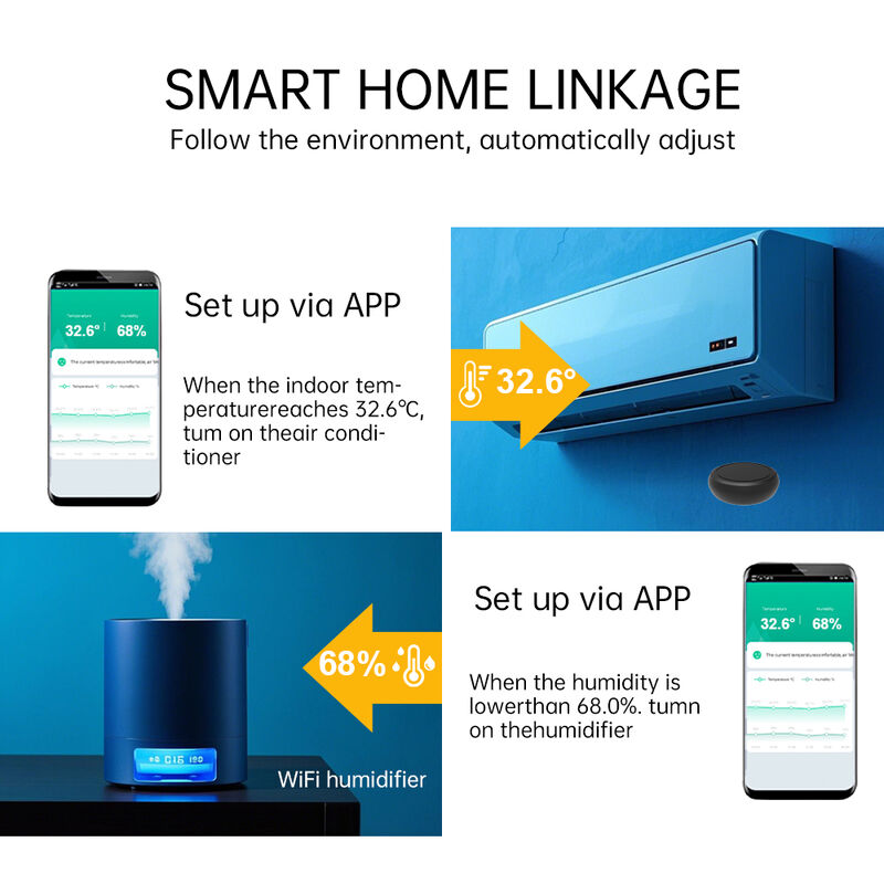 SIXWGH Tuya WiFi スマート温度湿度センサー アレクサ/グーグル 音声制御 30日間のデータストレージ 家電用の電気