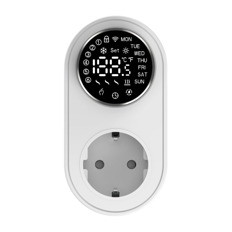 スマートダブルモード 16A 100-240V 温度コントローラ アレクサ/WiFi接続性 電源ソケットプラグ用のLEDノブテンプアラーム