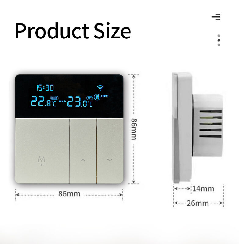 SIXWGH スマートWiFi サーモスタット ツヤ アプリ 音声制御 16A 負荷液晶 プログラム可能な温度コントローラ 電気床ホテル用