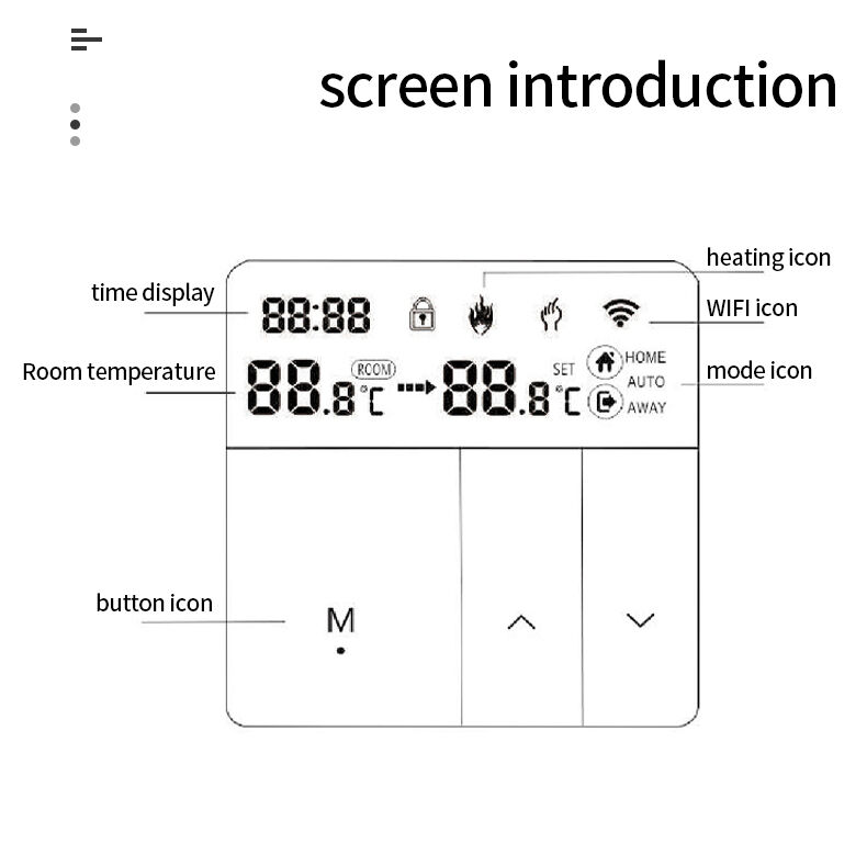SIXWGH スマートWiFi サーモスタット ツヤ アプリ 音声制御 16A 負荷液晶 プログラム可能な温度コントローラ 電気床ホテル用