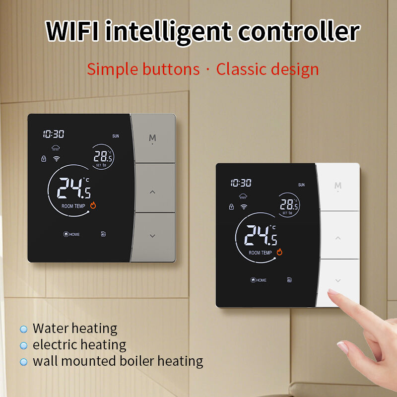 SIXWGH スマートWiFi テルモスタット ホテル用 ツヤ アプリ 音声制御 電気床暖房 16A 負荷 LCD 温度コントローラ