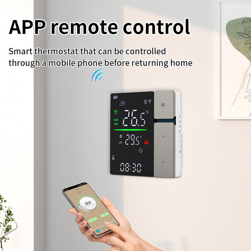 SIXWGH スマートWiFiサーモスタットコントローラー 水暖房用 LEDタッチスクリーン 温度制御 電気床/壁 RVガレージ用