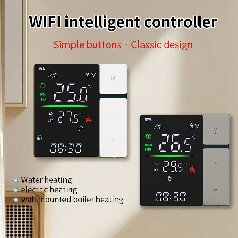 SIXWGH スマートWiFiサーモスタットコントローラー 水暖房用 LEDタッチスクリーン 温度制御 電気床/壁 RVガレージ用