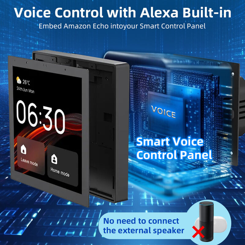 SIXWGH 4インチタッチスクリーン スマートホームコントロールパネル Alexa Tuyaゲートウェイ 内蔵Zigbee 3.0ハブ 音声コントロール 壁掛けAIoT