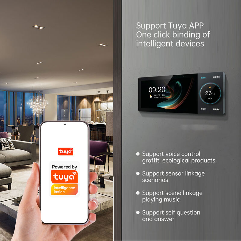 SIXWGH 高級アップグレード 10インチ スマートホーム コントロール パネル ツヤ WiFi ジグビーゲートウェイ アプリ 音声 バックグラウンド音楽 マルチシナリオバー