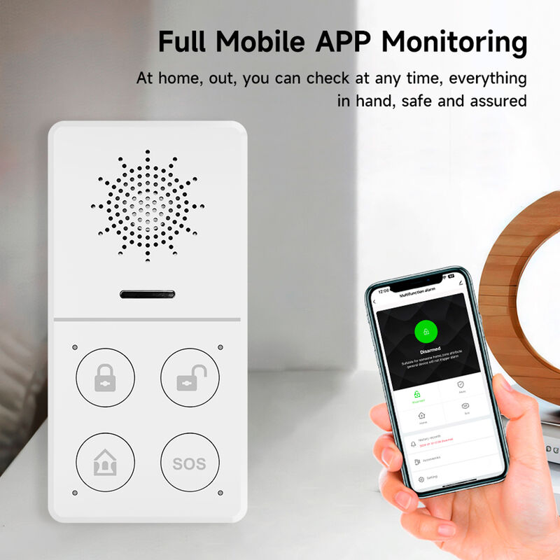 Tuya WiFi Burglar Alarm System Host – 130dB High-Pitched Siren, APP Remote Control, Auto Arm/Disarm, SOS Emergency, DIY Smart Security Kit with PIR Motion, Door Sensor, Remote & Doorbell
