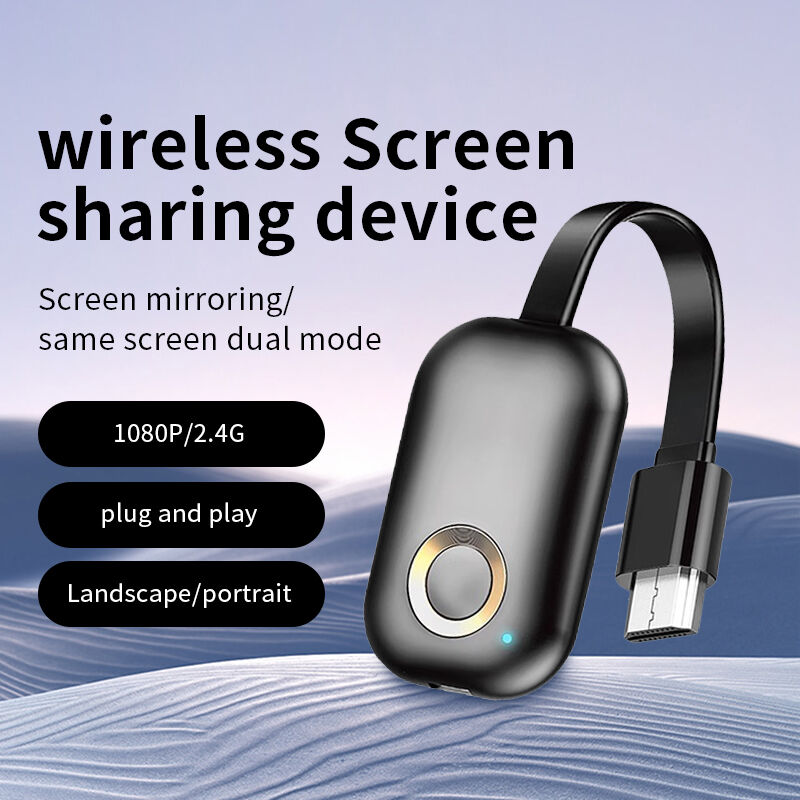 1080P Wireless Screen Sharing Device, 2.4G WiFi HDMI Mirroring Dongle, Dual Mode (Projection/Mirror), Plug & Play, Landscape/Portrait for TV, Projector, iOS, Android, Windows, Mac