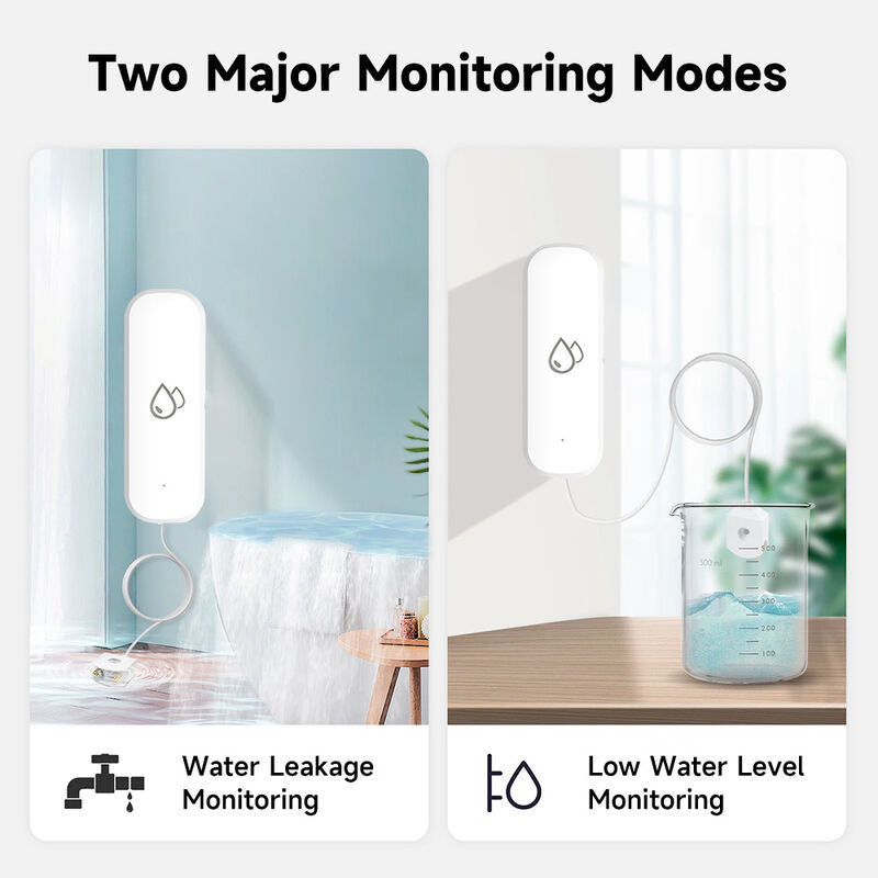 Smart WiFi/ZigBee Water Leak Sensor, Tuya App Remote Control, Real-time Alarm, Water Level & Leakage Detector for Home, Kitchen, Bathroom, Works with Alexa/Google