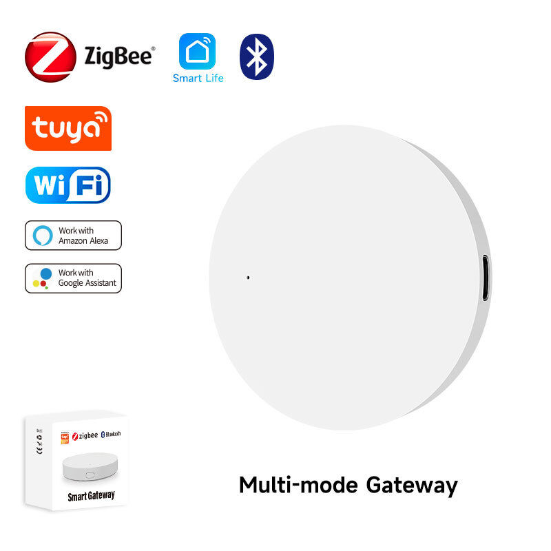 Tuya Multi-Mode Smart Gateway, Zigbee 3.0 & Bluetooth Mesh Hub, Whole House Smart Home Control Center, APP Remote Control, Voice Control with Alexa & Google Assistant, Supports Multiple Sub-Devices